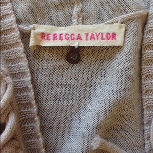 Rebecca Taylor tan fringe cardigan