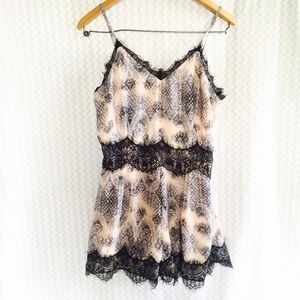 Silk and lace romper