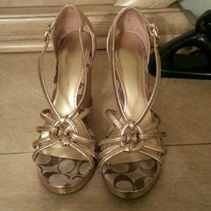 Coach Gold Wedges