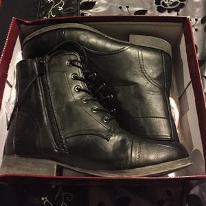 Black combat boots
