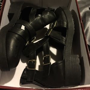 Cute black cut out boots