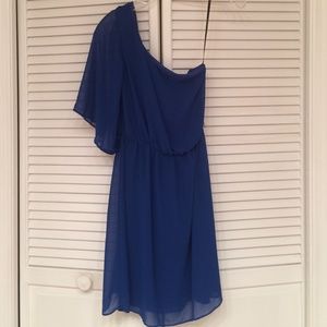 Royal blue one shoulder dress
