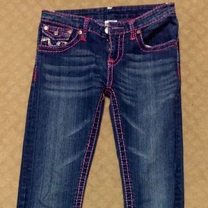 True Religion pink thread Skinny Jeans