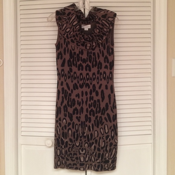 Jessica Simpson leopard cowl neck sweater dress