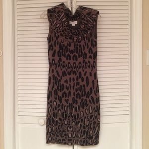 Jessica Simpson leopard cowl neck sweater dress