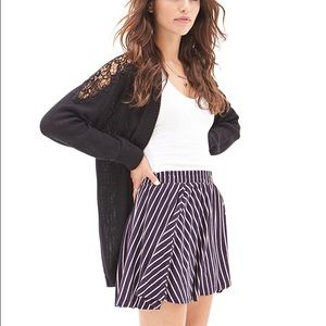 Forever 21 Sailor Stripe Mini Skirt Navy / Cream