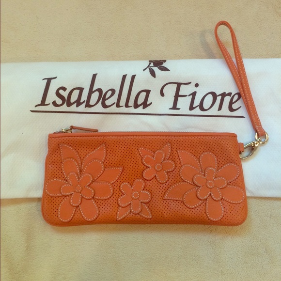 🔥SALE🔥Isabella Fiore Orange Floral Clutch