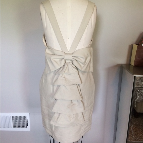 Cream Bow Dress w/ Pockets