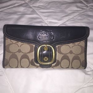 Coach wallet with checkbook insert