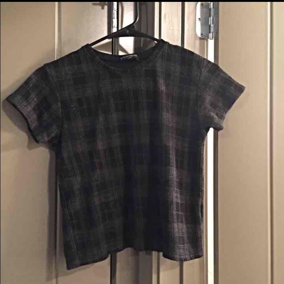 Brandy Melville plaid black top - Picture 1 of 4