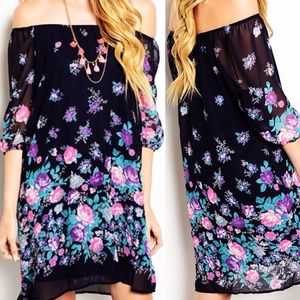 🎬GIRLY & FLIRTY Off Shoulder Floral Dress😍😍
