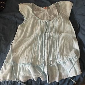 Button up T-shirt, also ties in the back