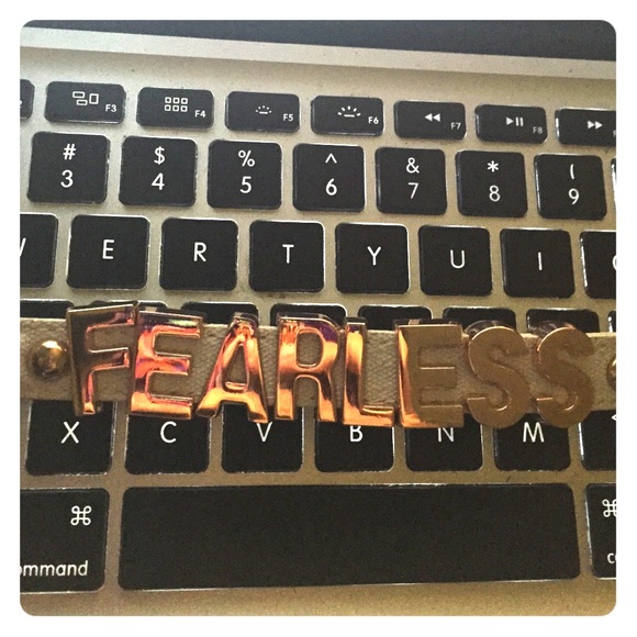 Gold BCBG fearless affirmation bracelet / band