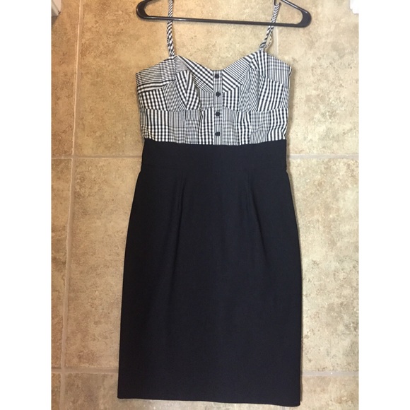 Plaid top body con dress