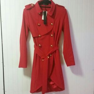 Red military jacket dress sz4