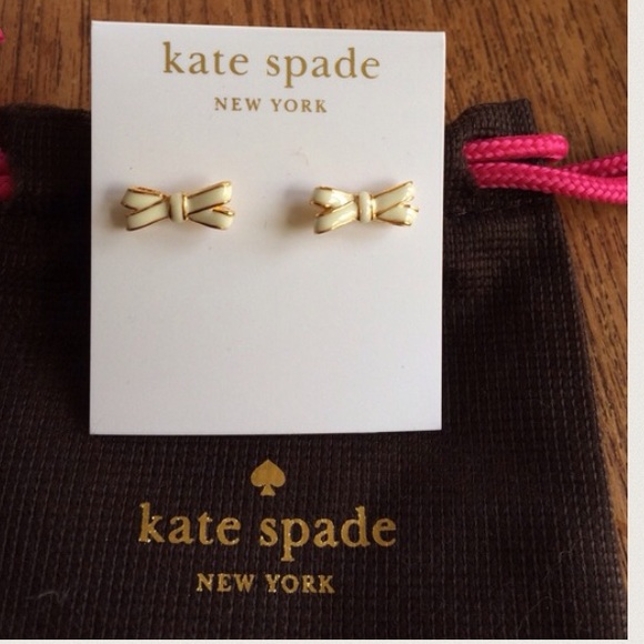 kate spade Jewelry - Kate Spade White Bow Earrings