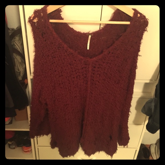 FREE PEOPLE sexy summer burgundy sweater