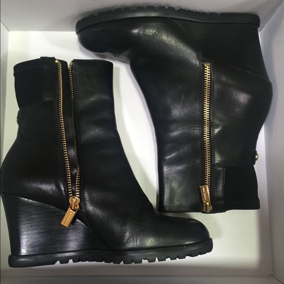 Michael Kors leather bootie heels