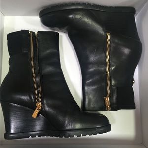 Michael Kors leather bootie heels
