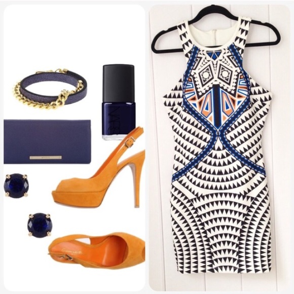 Miss Selfridge Print Scuba Bodycon Dress