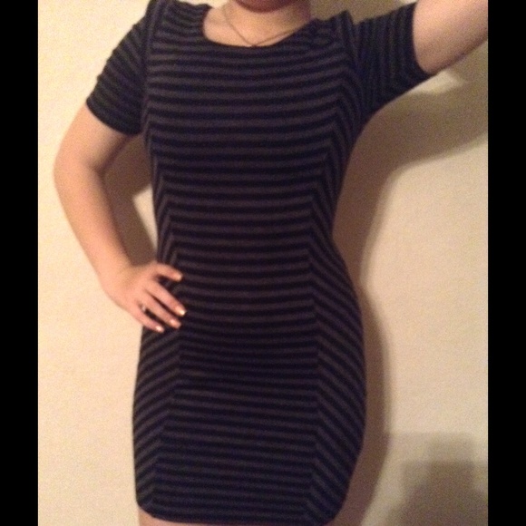 Mia blue and black bodycon dress. Small.