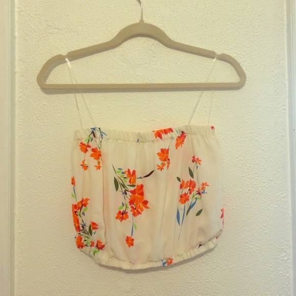 Floral print cropped top