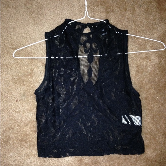 Black See Thru Crop Top