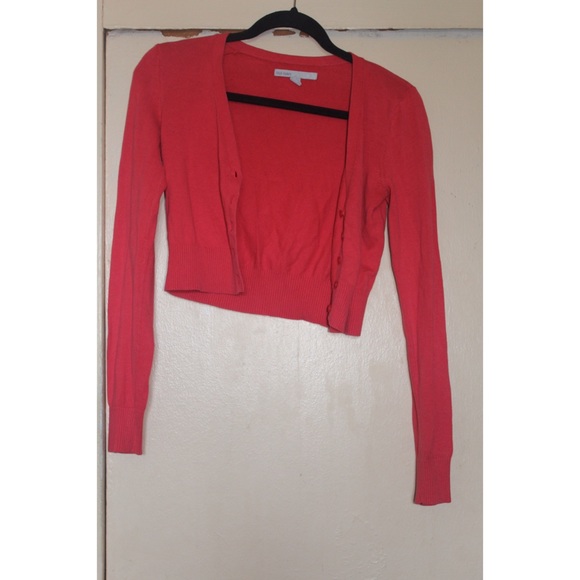 Old Navy coral cropped cardigan