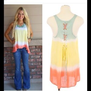 Tie die high low tank
