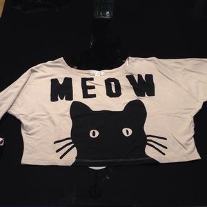 LAST CHANCE WILL BE DONATING/Cat cropped t shirt