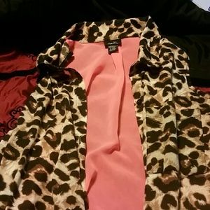 Leopard print button up shirt
