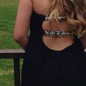 Dark Navy Blue full length prom/formal dress.