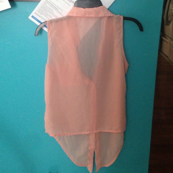 Coral Sheer Tank Blouse - Picture 2 of 3