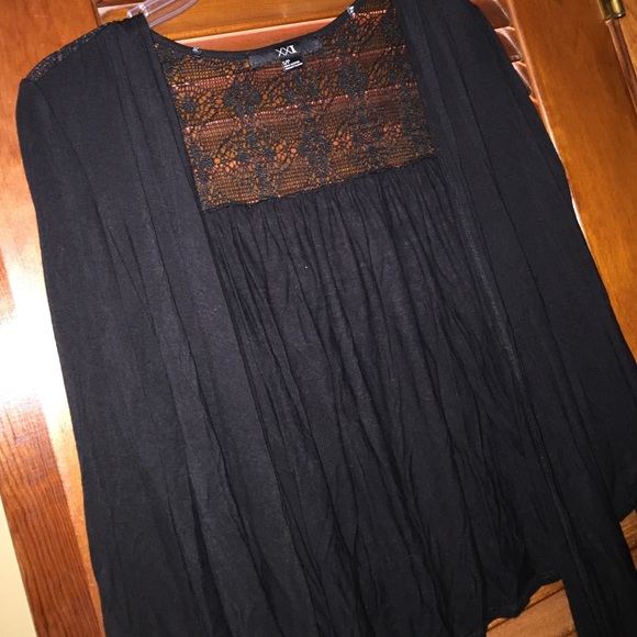 Black lace cover up from Forever 21.