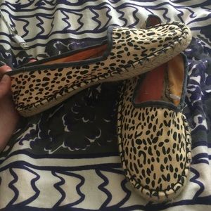 Cheetah print tweed bottom moccasin