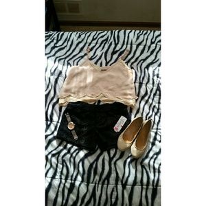 Black and gold shorts