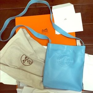 Authentic HERMES Milo Lambskin Clou De Selle Pouch