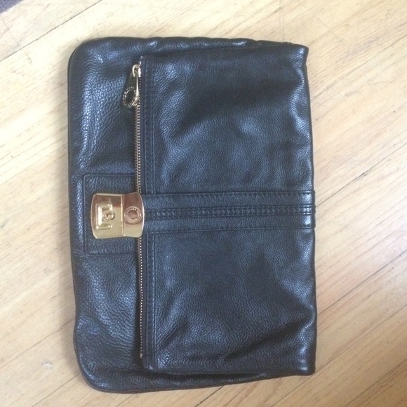 Oversized leather clutch