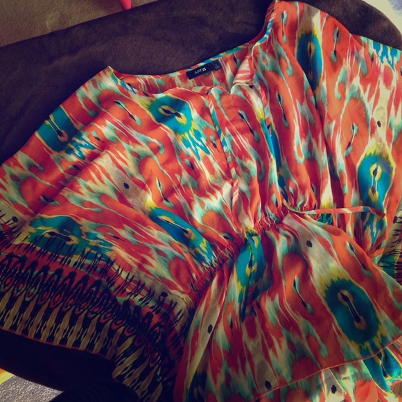 Colorful sheer top