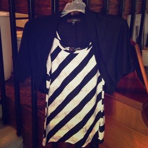 Two piece tank and crop sweater.