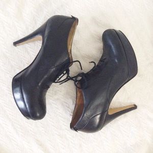 Black leather booties