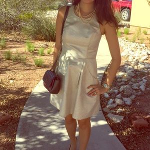 Aqua dress in light gold color