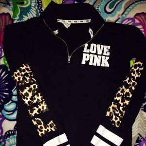 PINK black & leopard pullover sweater
