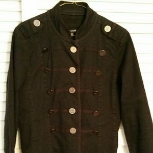 Maurices black military style jacket.