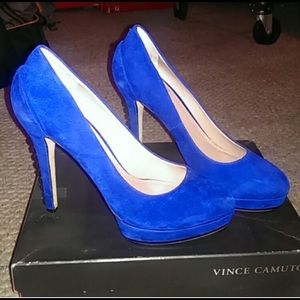 Vince Camuto Blue Suede Shoes