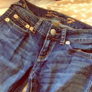 Seven extreme flare distressed jeans size 27