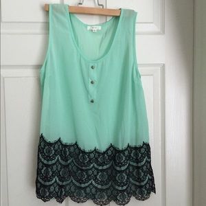 mint green blouse