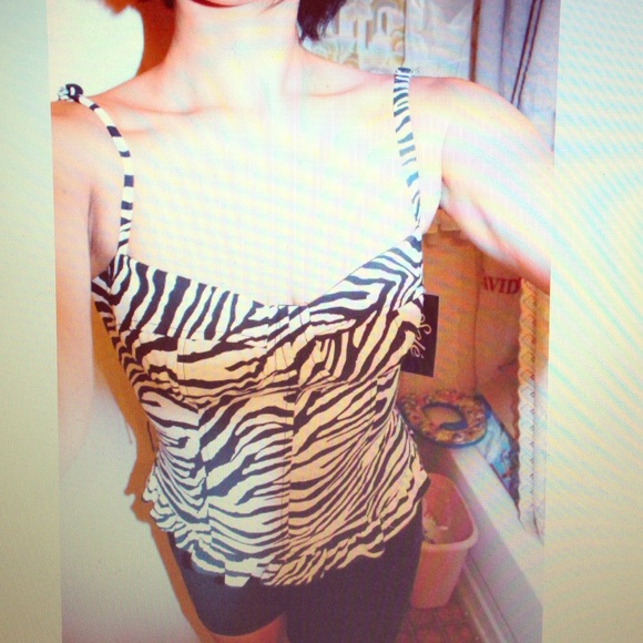 Zebra print corset style blouse