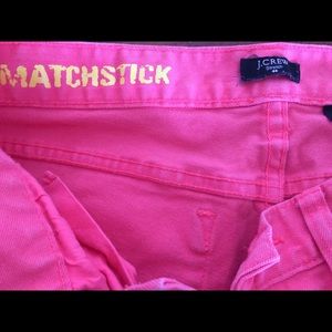 JCrew Matchstick Jean Neon Coral