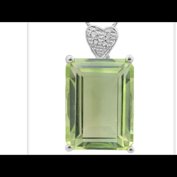 Green Amethyst & Diamond Pendant‼️SALE‼️